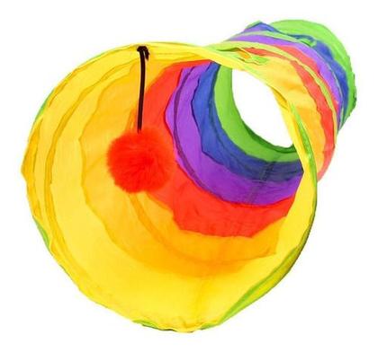 Imagem de Brinquedo Interativo Para Gatos Pets Túnel Labirinto Colorido Grande - 120cm