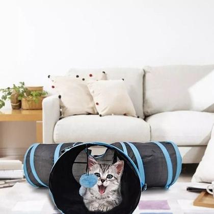 Imagem de Brinquedo Interativo Para Gatos Pets Túnel Labirinto Colorido - Túnel 3 saídas Formato T e Y