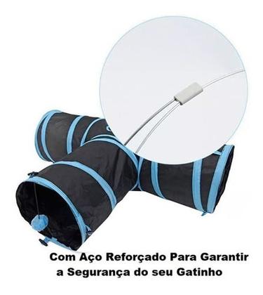 Imagem de Brinquedo Interativo Para Gatos Pets Túnel Labirinto Colorido - Túnel 3 saídas Formato T e Y