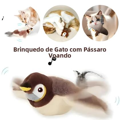Imagem de Brinquedo Interativo Recarregável Para Gatos Em Forma De Pássaro Com Catnip, Ativado Por Toque,