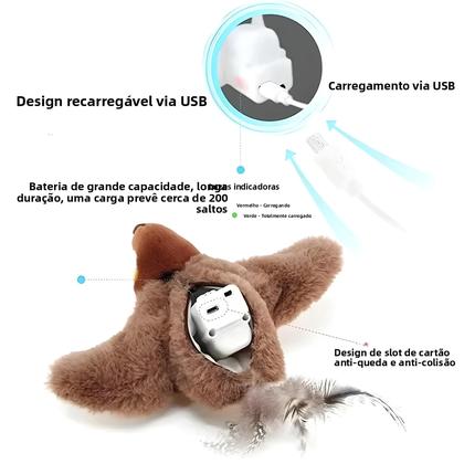 Imagem de Brinquedo Interativo Recarregável Para Gatos Em Forma De Pássaro Com Catnip, Ativado Por Toque,