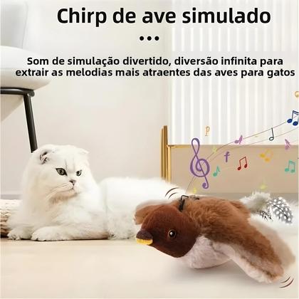 Imagem de Brinquedo Interativo Recarregável Para Gatos Em Forma De Pássaro Com Catnip, Ativado Por Toque,