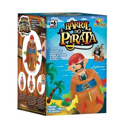 Imagem de Brinquedo Jogo Barril Pula Pirata Criança Infantil Divertido