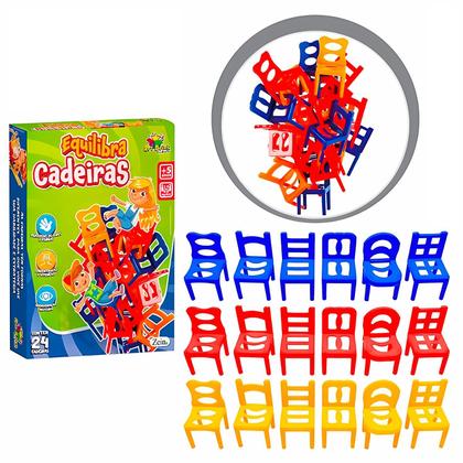 Imagem de Brinquedo Jogo Equilibra Cadeiras Educativo Com 24 Peças