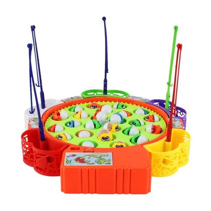 Imagem de Brinquedo Jogo Pesca Peixe Com 24 Peixes E 5 Vara De Pescar