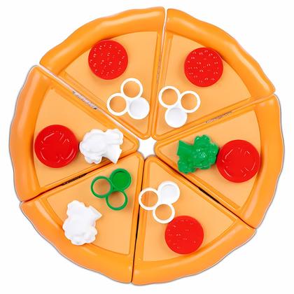 Imagem de Brinquedo Jogo Pizza Infantil Colorido Com Cartas Cortador E Desafio De Raciocínio Lógico