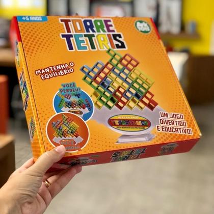 Imagem de Brinquedo Jogo Torre de Tetris Colorido 16 Peças