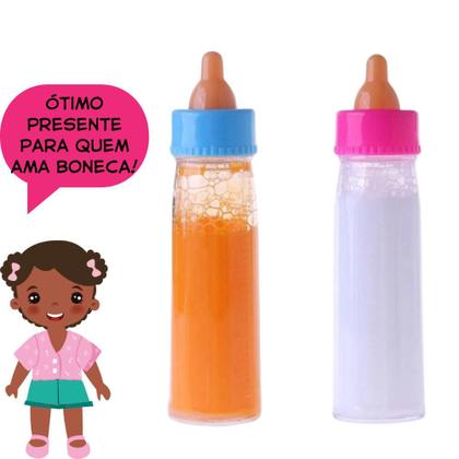 Imagem de Brinquedo Kit 2 Mamadeiras Mágicas Para Boneca Leitinho