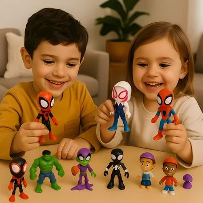 Imagem de Brinquedo Kit 6 Bonecos Spidey E Amigos Espetaculares Articulados Super Hérois