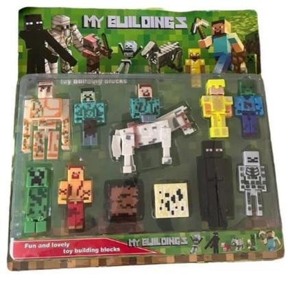 Imagem de Brinquedo Kit Bonecos Minecraft Cavalo Cartela Oferta