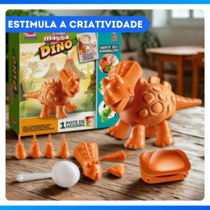 Imagem de Brinquedo Kit Club Massa Monta Dino 9 Acessórios Sortido