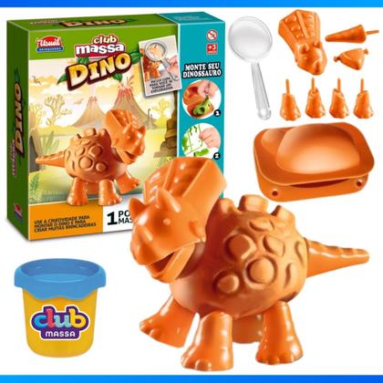 Imagem de Brinquedo Kit Club Massa Monta Dino 9 Acessórios Sortido