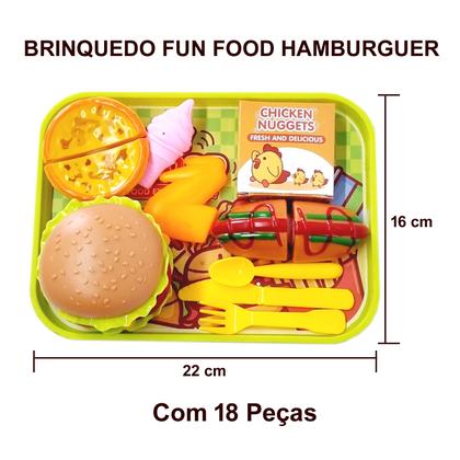 Imagem de Brinquedo Kit Comidinha Hamburger Com 18 Peças