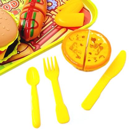 Imagem de Brinquedo Kit Comidinha Hamburger Com 18 Peças
