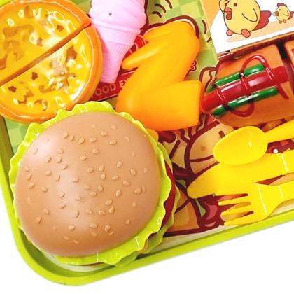 Imagem de Brinquedo Kit Comidinha Hamburger Com 18 Peças