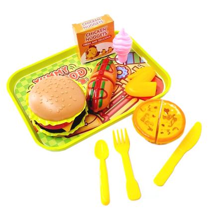 Imagem de Brinquedo Kit Comidinha Hamburger Com 18 Peças