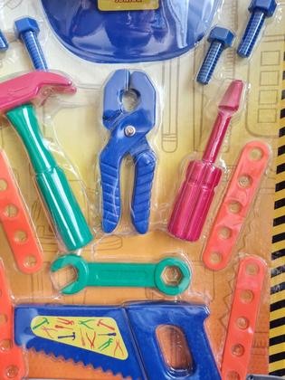 Imagem de Brinquedo Kit Ferramentas Construtor Junior Com Capacete