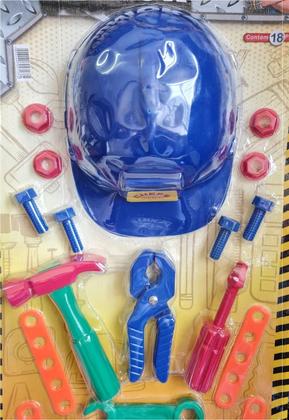 Imagem de Brinquedo Kit Ferramentas Construtor Junior Com Capacete