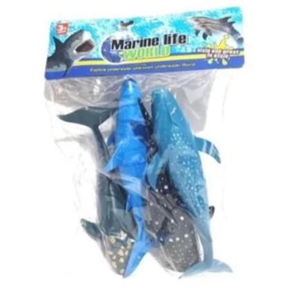 Imagem de Brinquedo kit Peixe baleia do oceano de borracha