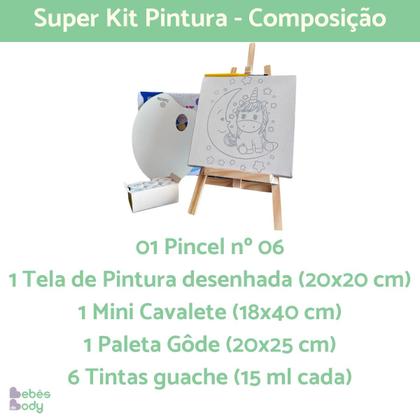 Imagem de Brinquedo Kit Pintura Infantil Cavalete Presente Criança Menino Menina Pintar 3 4 5 anos