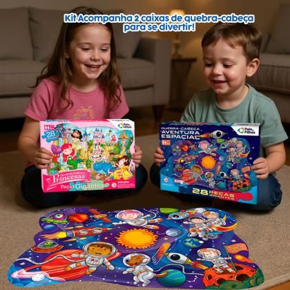 Imagem de Brinquedo Kit Quebra Cabeça Princesa Aventura Espacial