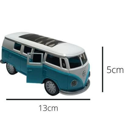 Imagem de Brinquedo Kombi Miniatura Coleção Fricção Escala 1:32 (Azul)