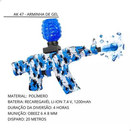 Imagem de Brinquedo Lançador Ak-47 Bolinhas Gel Elétrica Automática Orbeez