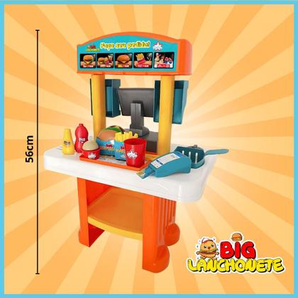 Imagem de Brinquedo Lanchonete Infantil Big Star  16 Peças com Maquininha, Hambúrguer, Sorvete e Batata