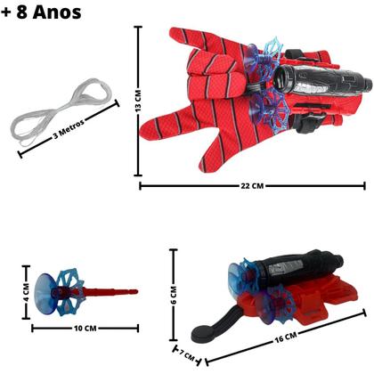 Imagem de Brinquedo Luva Lança Teia Aranha Presente Infantil Criança Menino Super Herói Divertido Resistente