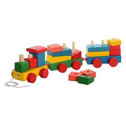 Imagem de Brinquedo Madeira Trenzinho Com Vagões Educativo Pedagógico