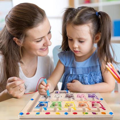 Imagem de Brinquedo magnético de labirinto de cores e números Melofaver Toddler Montessori