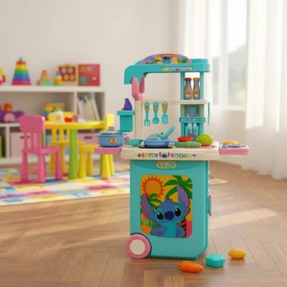 Imagem de Brinquedo mala de viagem 3 em 1 café do stitch br2497 multikids