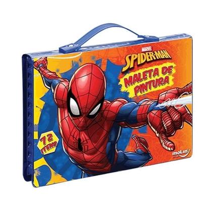 Imagem de Brinquedo Maleta De Pintura Homem Aranha 72 Peças Molin
