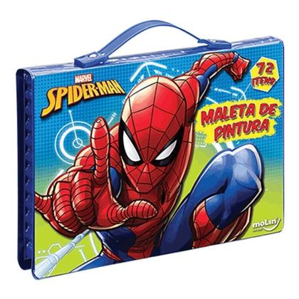 Imagem de Brinquedo Maleta De Pintura Homem Aranha 72 Peças Molin