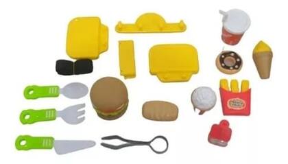 Imagem de Brinquedo Maleta Fast Food Comidinha Brinquedo Hambúrguer