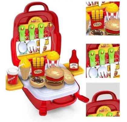 Imagem de Brinquedo Maleta Fast Food Comidinha Brinquedo Hambúrguer