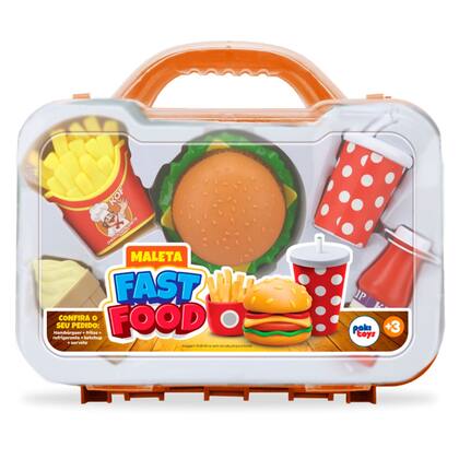 Imagem de Brinquedo Maleta Infantil Fast Food Comida Lanche Paki Toys