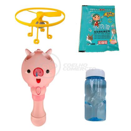 Imagem de Brinquedo Máquina de Bolhas Bubble Toy Soaring Voador Crianças Haste Desenhos Animados Porco Rosa 12