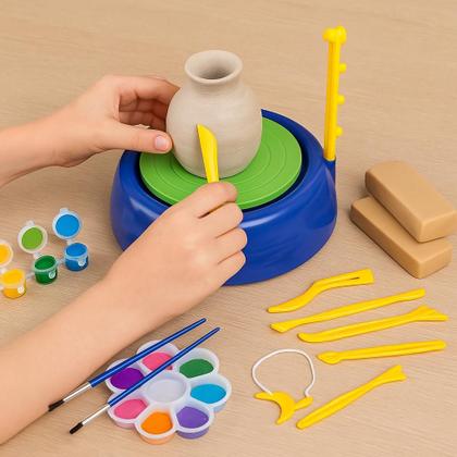 Imagem de Brinquedo Máquina Modela Cerâmica A Pilha Artesanato Dm Toys