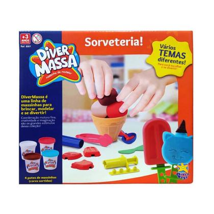 Imagem de Brinquedo Massa Massinha De Modelar Sorveteria 13 Acessórios