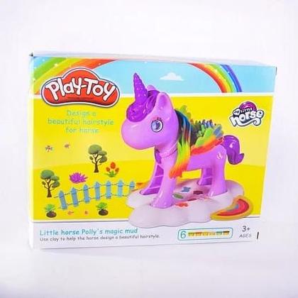 Imagem de Brinquedo massinha de brincar de modelar unicórnio