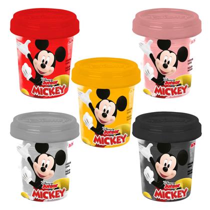 Imagem de Brinquedo Massinha De Modelar Disney Para Crianças Temática Mickey Mouse Com Acessórios Coloridos - Cotiplás
