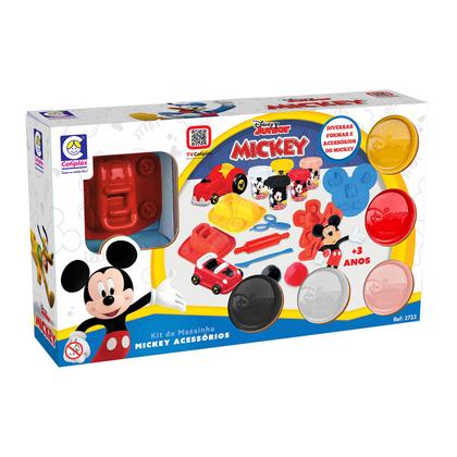 Imagem de Brinquedo Massinha De Modelar Disney Para Crianças Temática Mickey Mouse Com Acessórios Coloridos - Cotiplás