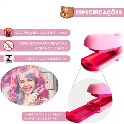 Imagem de Brinquedo Mechas De Cabelo Colorida Pintar Cabelo Polibrinq