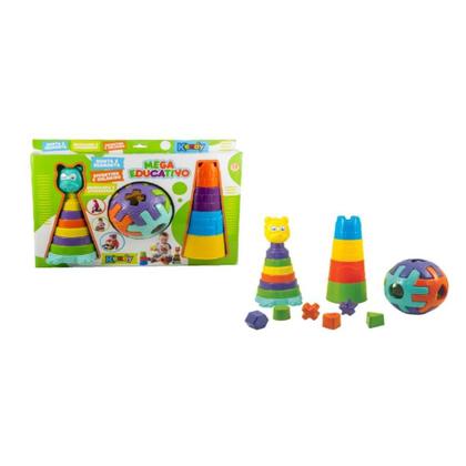 Imagem de Brinquedo Mega Educativo Monta Desmonta Colorido Bebê Formas