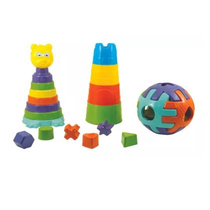 Imagem de Brinquedo Mega Educativo Monta Desmonta Colorido Bebê Formas