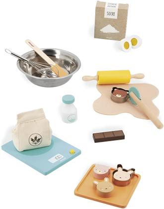 Imagem de Brinquedo Meu Primeiro Kit de Confeitaria Educativo Infantil Madeira 19 Peças