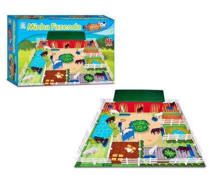 Imagem de Brinquedo Minha Fazenda 41 Peças Cavalo Vaca Cerca Celeiro - Nig Brinquedos