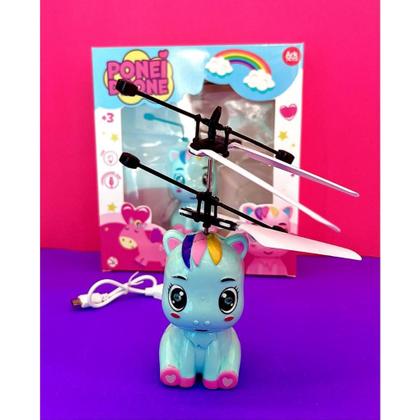 Imagem de Brinquedo Mini Drone Ponei Unicórnio Voador Infravermelho Sensor de Apoximação Luz Carregador USB Voa de Verdade