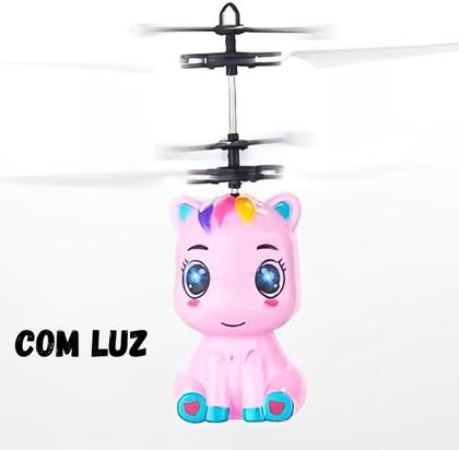 Imagem de Brinquedo Mini Drone Ponei Unicórnio Voador Infravermelho Sensor de Apoximação Luz Carregador USB Voa de Verdade